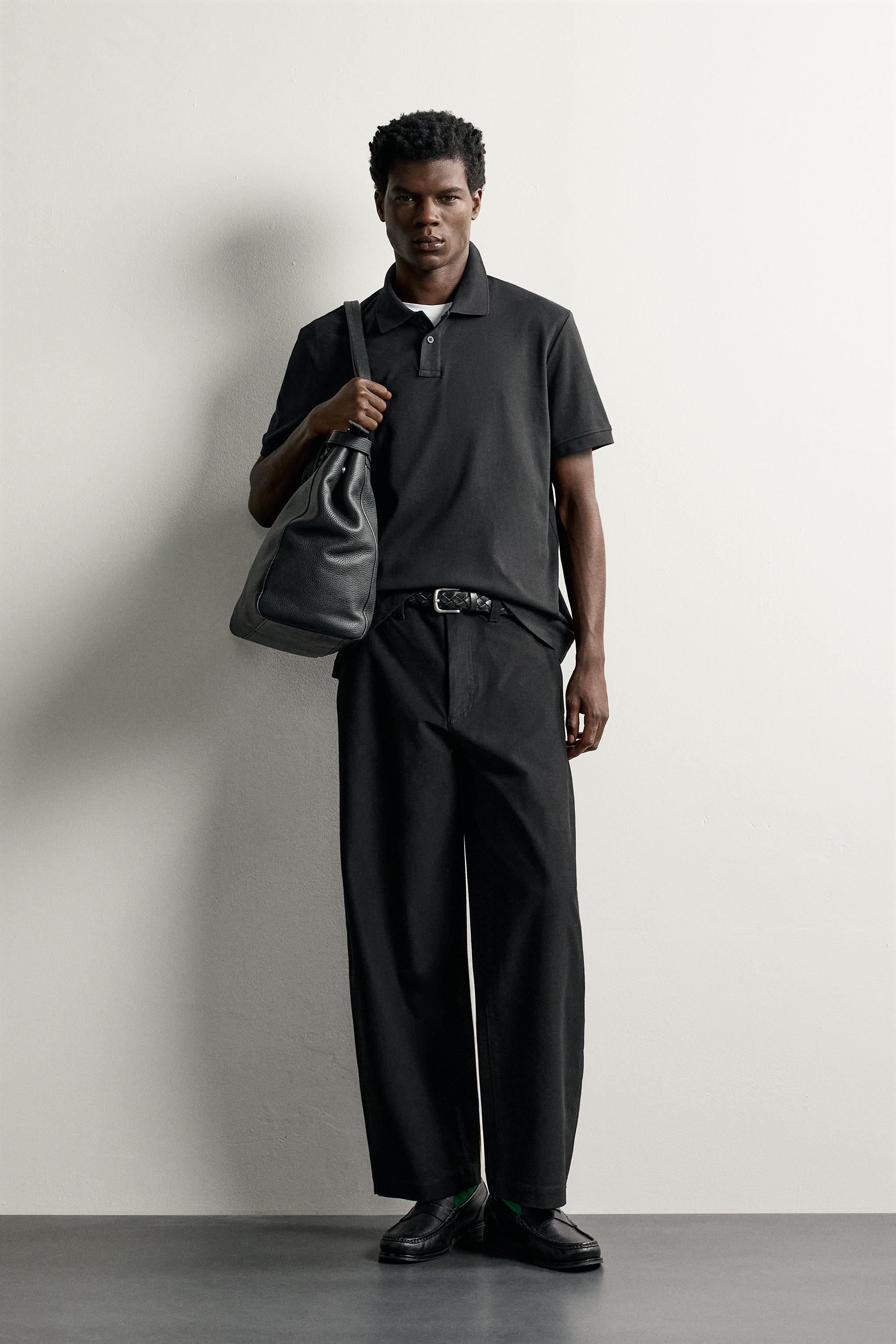 Мужские рубашки Zara COTTON REGULAR FIT POLO SHIRT