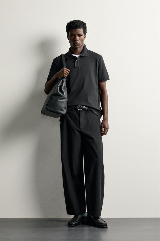 POLO REGULAR FIT DE ALGODÓN PIMA - Negro de Zara - Imagen 0