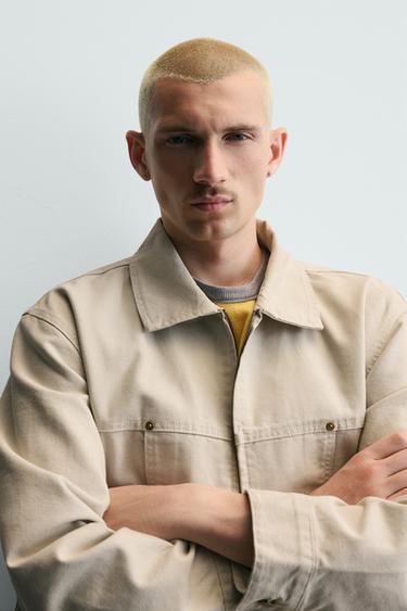 RELAXED FIT JACKET WITH POCKETS - Oyster-white by Zara - Image 6