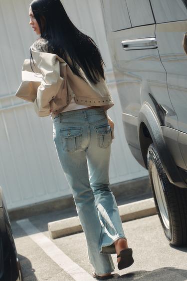 CHAQUETA EFECTO LAVADO TACHAS - Beige claro de Zara