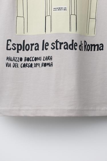 PRINTED T-SHIRT - Pearl grey by Zara - Image 3