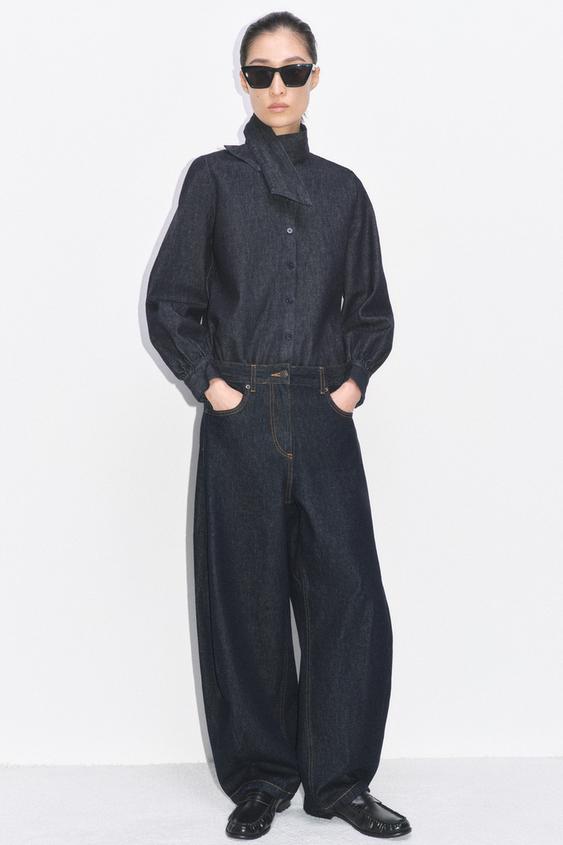 ZW COLLECTION MID-RISE ANKLE BALLOON JEANS