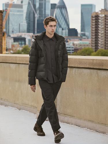 Zara Water-repellent hooded puffer jacket - Cobalt