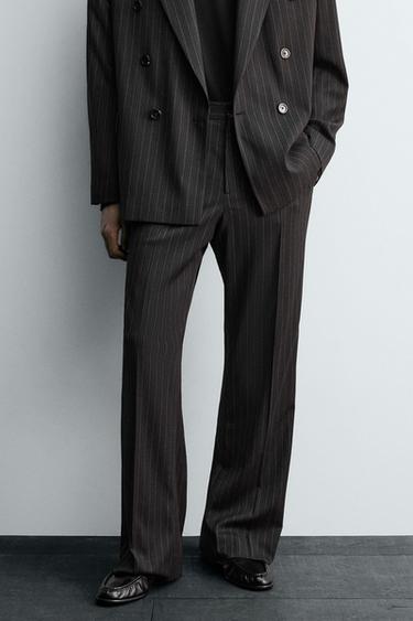 PINSTRIPE SUIT TROUSERS - Black by Zara