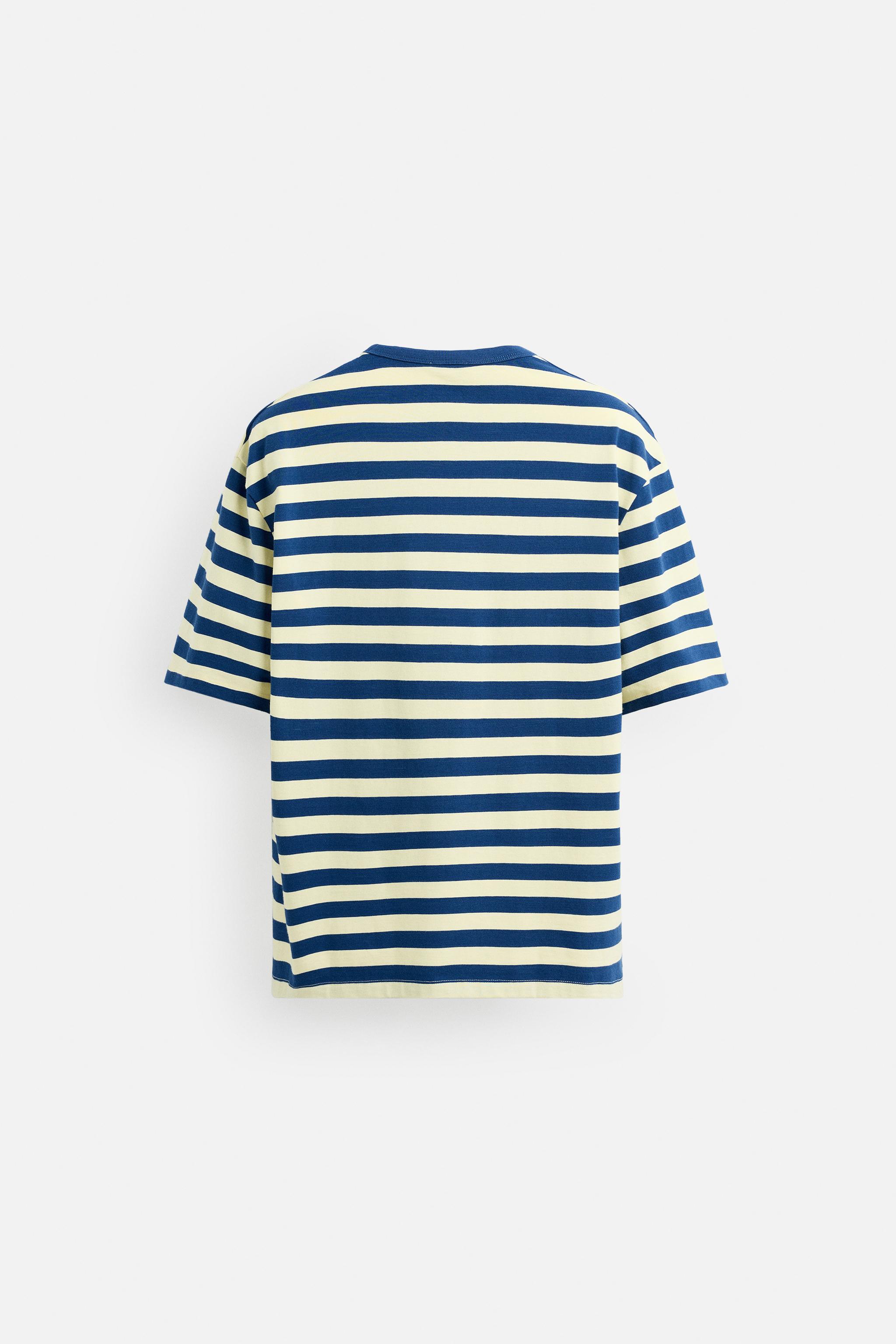 【SATIIIZ】Melran Color Matching Stripe Short Sleeve T-Shirt CONTRAST STRIPE SATIN SHIRT - Orange | ZARA Mexico
