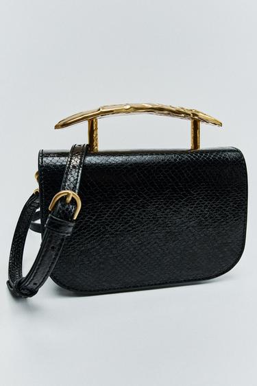 СУМКА С МЕТАЛЛИЧЕСКОЙ РУЧКОЙ — Черный от Zara