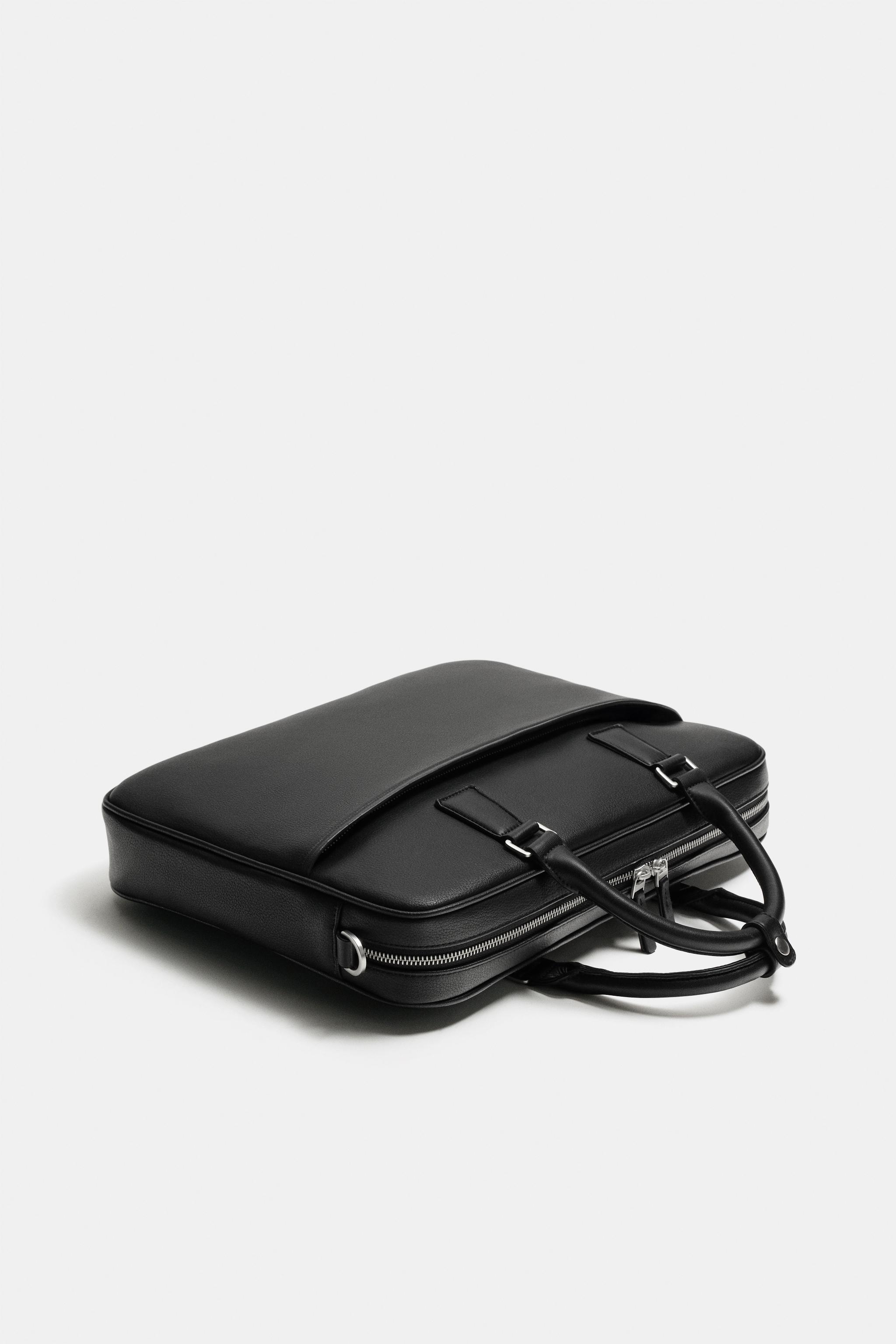 TEXTURED BRIEFCASE — Black (alternate view)