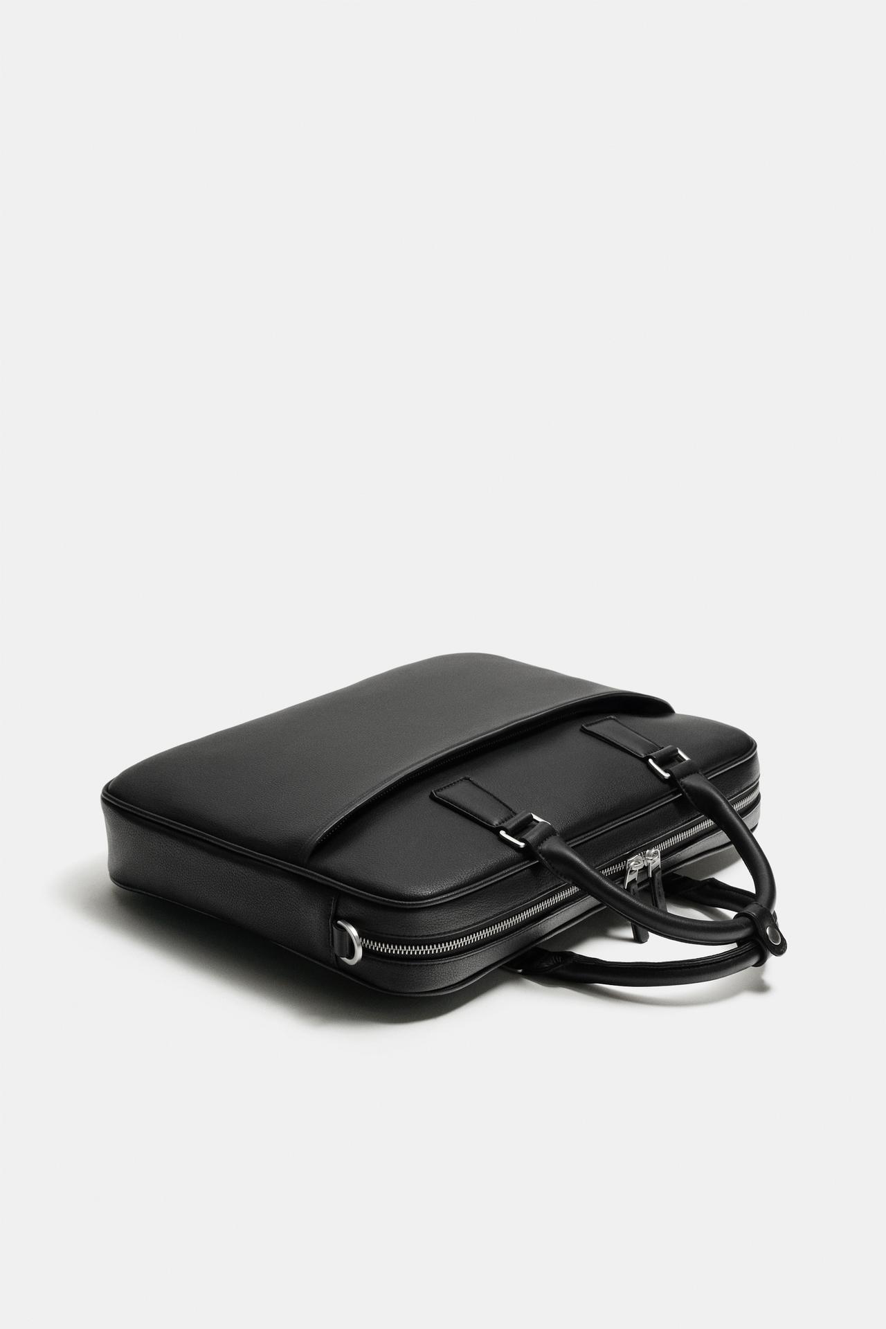 TEXTURED BRIEFCASE — Black