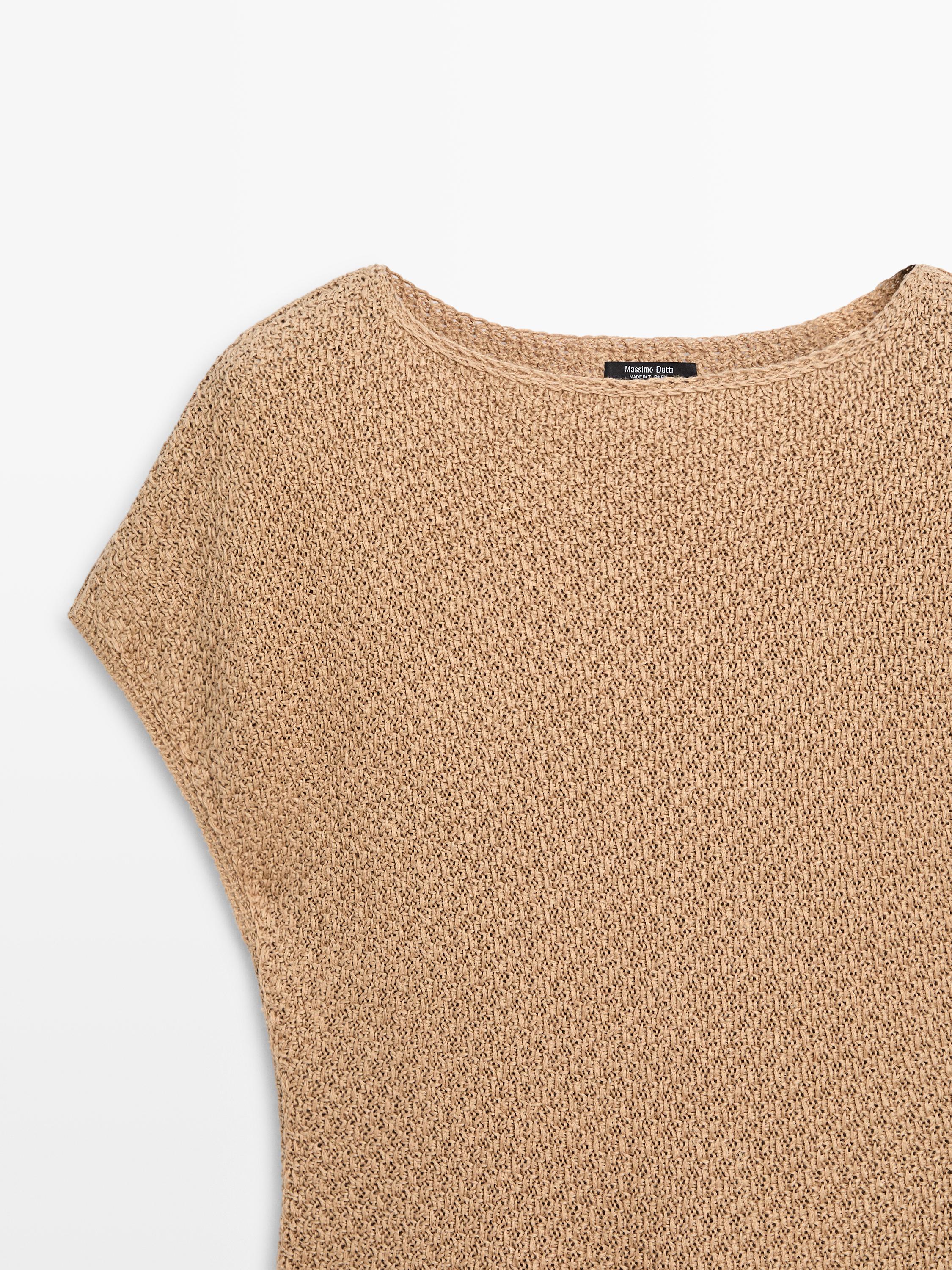 Frayed 100% linen top