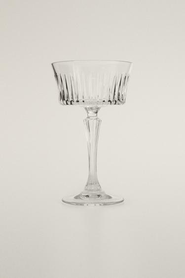 Zara CRYSTALLINE SPARKLING WINE FLUTE WITH RAISED DESIGN - 透明