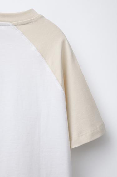 T-SHIRT RAGLAN À INSCRIPTION - Écru de Zara - Image 3