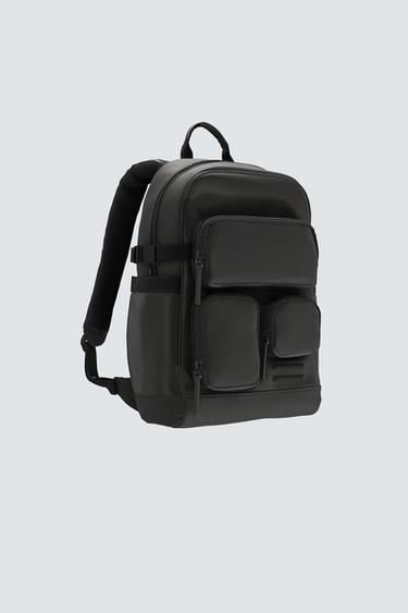 תיק גב עם גימור אלסטי מרובה כיסים - שחור של Zara - תמונה 0