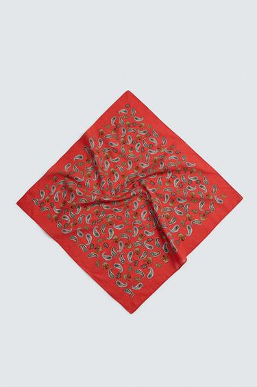 BANDANA IMPRIMÉ GÉOMÉTRIQUE - Rouge de Zara