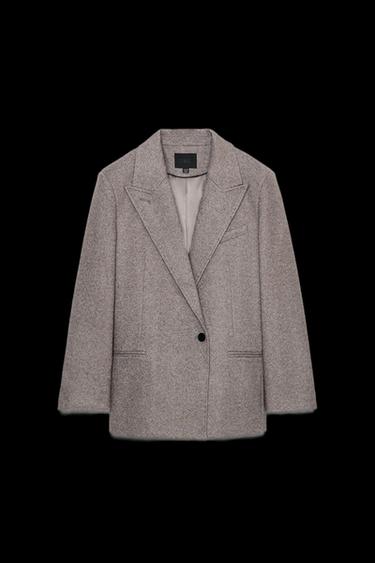 BLAZER ESPIGA HOMBRERAS - Marrón / Topo de Zara