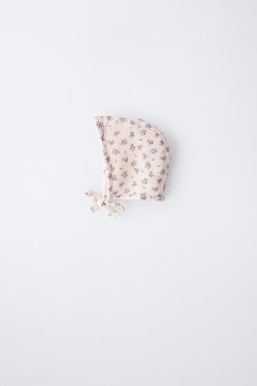 FLORAL PRINT BONNET - Pale pink by Zara