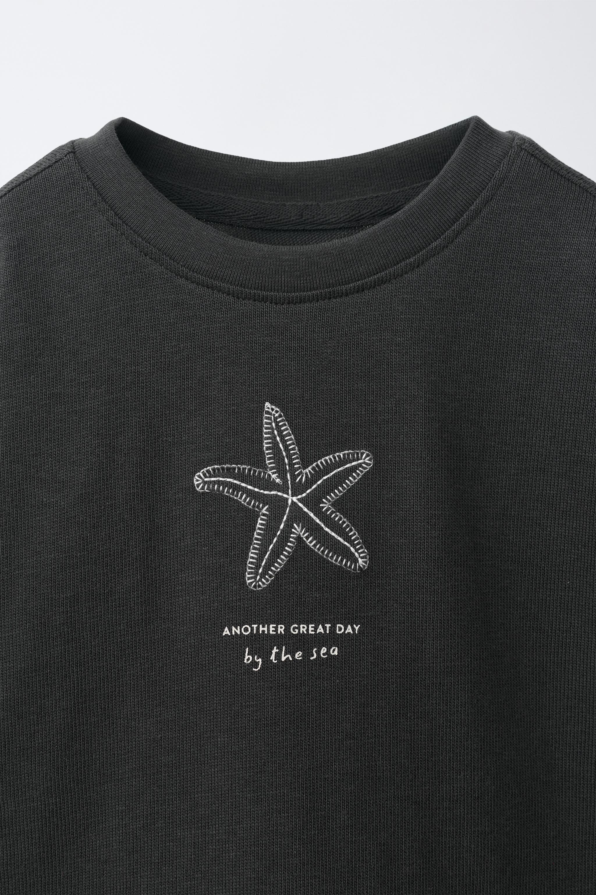Детские футболки Zara EMBROIDERED T-SHIRT — фото 4