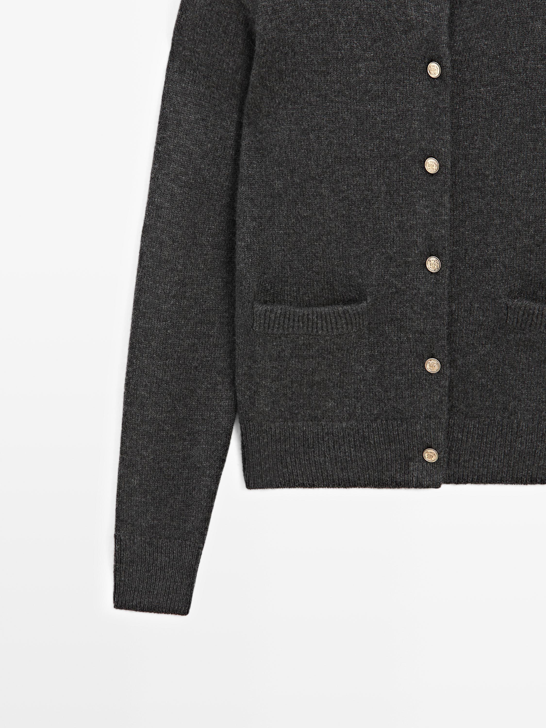 Knit cardigan with gold buttons