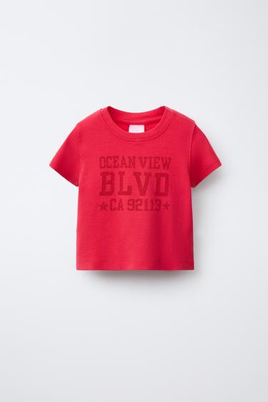 SLOGAN PRINT T-SHIRT - Raspberry by Zara