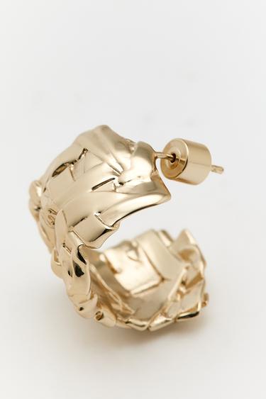 Basket hoop earrings — Golden 2