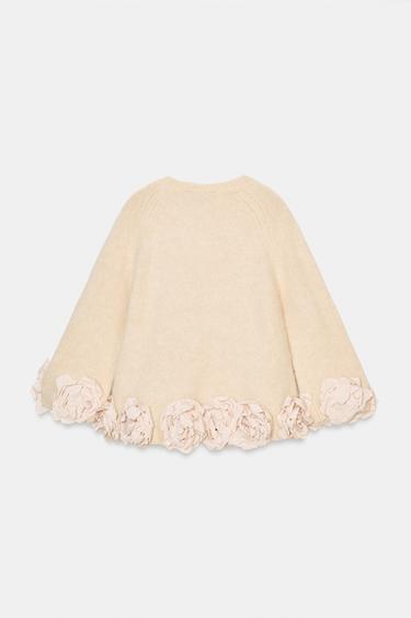 KNIT JUMPER WITH COMBINED FLORAL STRUCTURE - Beige-pink by Zara - Image 6