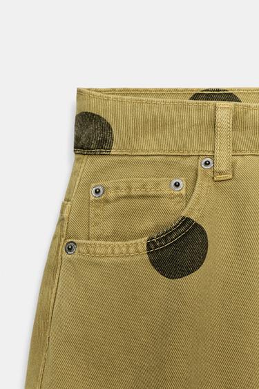 JEAN ZW COLLECTION BARREL TAILLE NORMALE À POIS - Kaki de Zara - Image 8