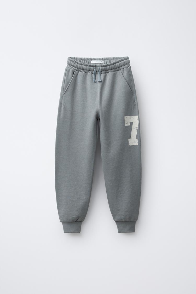 PANTALÓN JOGGER NÚMERO Gris Tostado ZARA Mexico