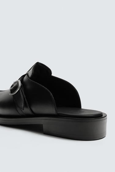 BUCKLED LEATHER CLOGS - Black by Zara - Image 5