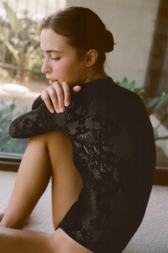 SEAMLESS LACE BODYSUIT - Black by Zara - Image 0