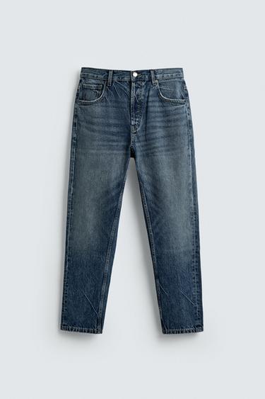 JEANS SLIM CROPPED FIT - أزرق by Zara