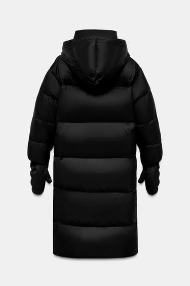ANORAK MATELASSÉ 70 % DUVET 30 % PLUMES CAPUCHE GANTS DÉPERLANT - Noir de Zara - Image 6