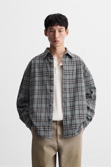 CAMISA XADREZ RELAXED FIT - Cinza / Torrado da Zara