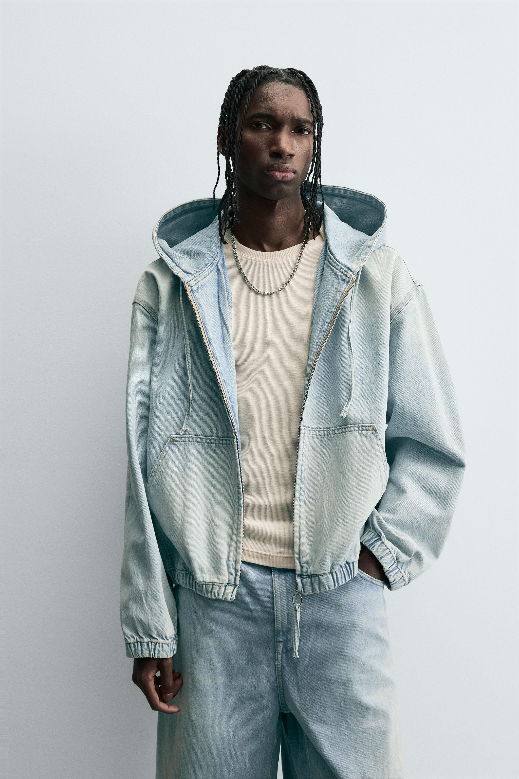 WASHED HOODED JACKET - Light blue | ZARA South Africa