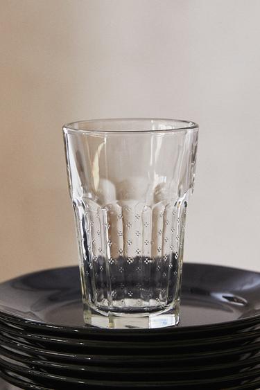 RAISED DESIGN GLASS TUMBLER -  by Zara