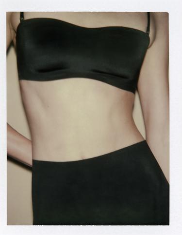BRASIERE BANDEAU TIRANTES CON POLIAMIDA - Negro de Zara