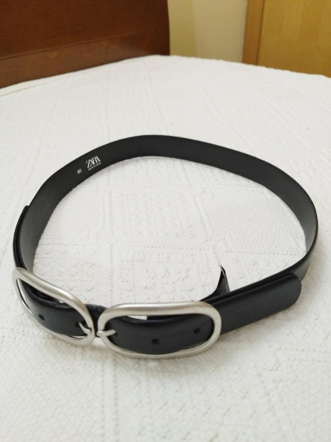 100% LEATHER BELT WITH DOUBLE BUCKLE - Image 4