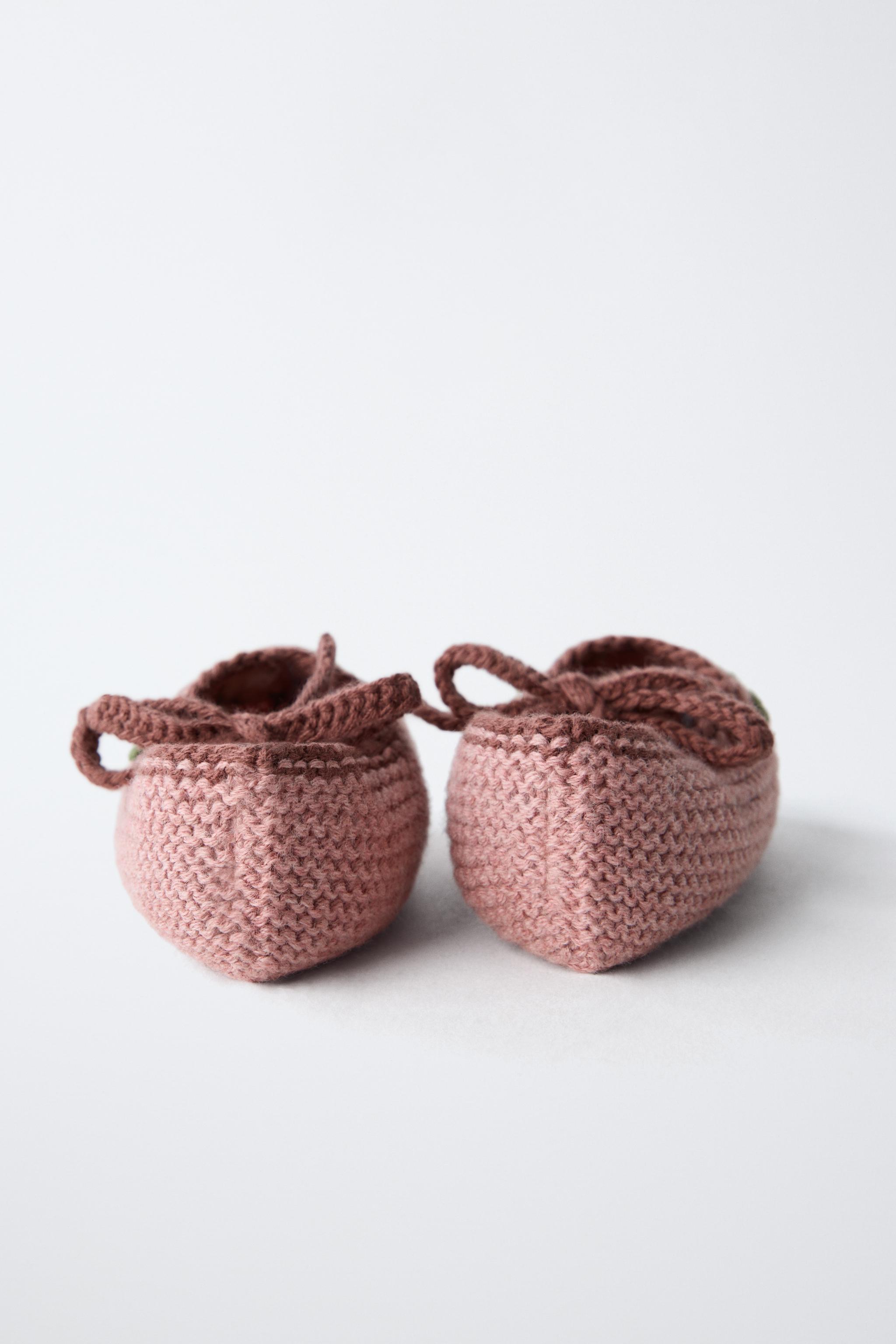 Детские ботинки Zara FLORAL KNIT BOOTIES — фото 4