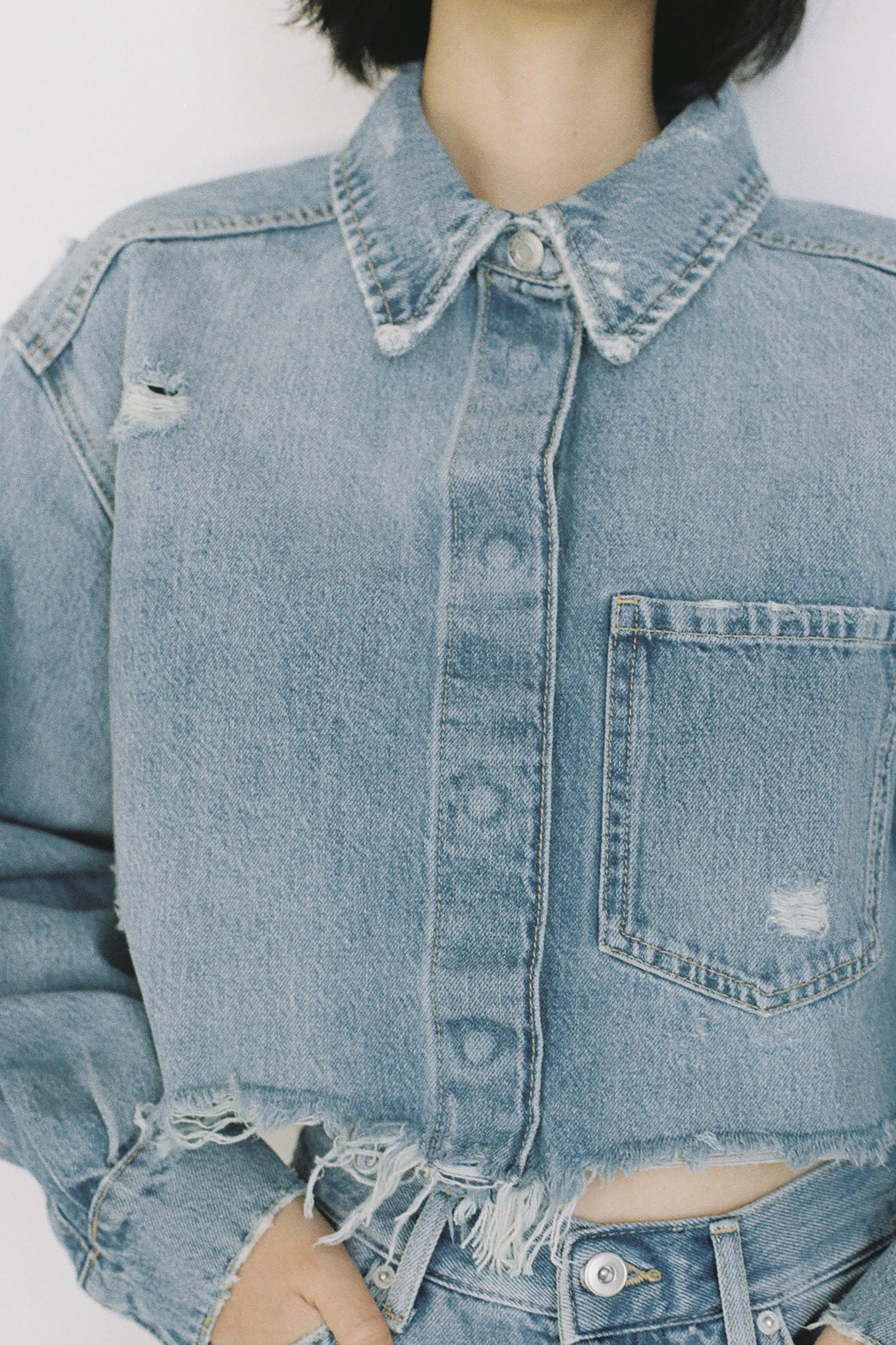 専用おまとめZARA TRF DENIM クロップドデニムジャケット TRF クロップドデニムジャケット - ブルー | ZARA Japan / 日本