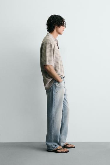 BOUCLÉ TEXTURED KNIT POLO SHIRT - Grey by Zara - Image 3
