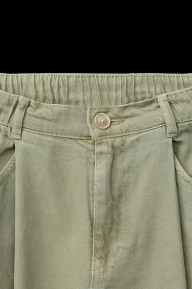 PANTALÓN BALLOON PLIEGUES - Verde de Zara