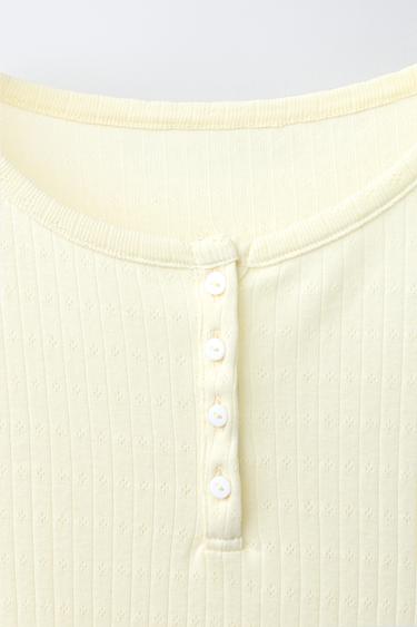 AGES 6-14 / PLAIN AND POLKA DOT PYJAMAS - Yellow by Zara - Image 5