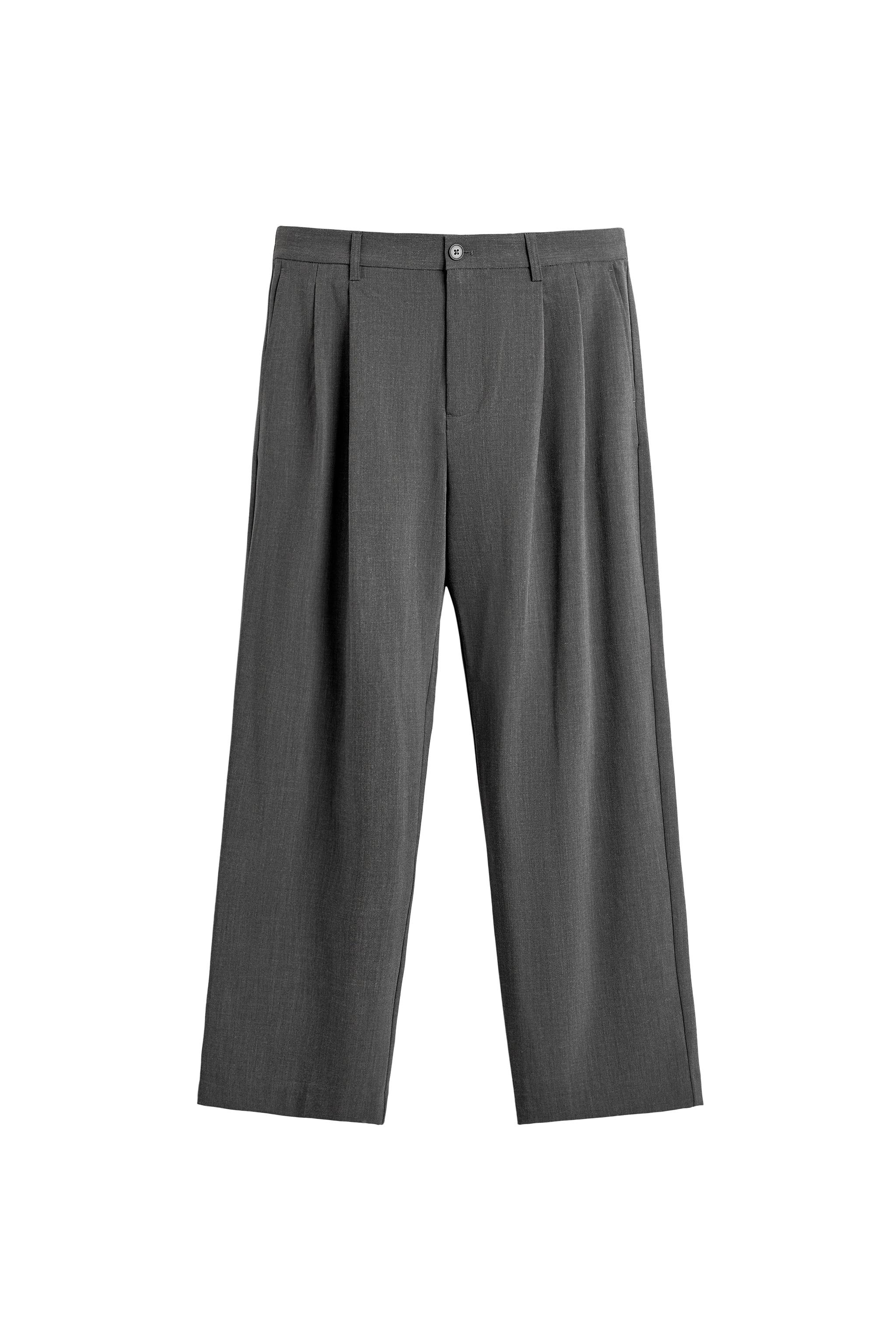 WIDE-LEG PLEATED TROUSERS - Black | ZARA Spain