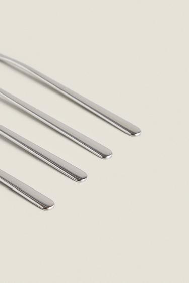 PACK OF SHINY STEEL DESSERT FORKS (PACK OF 4) - Multicoloured by Zara - Image 2