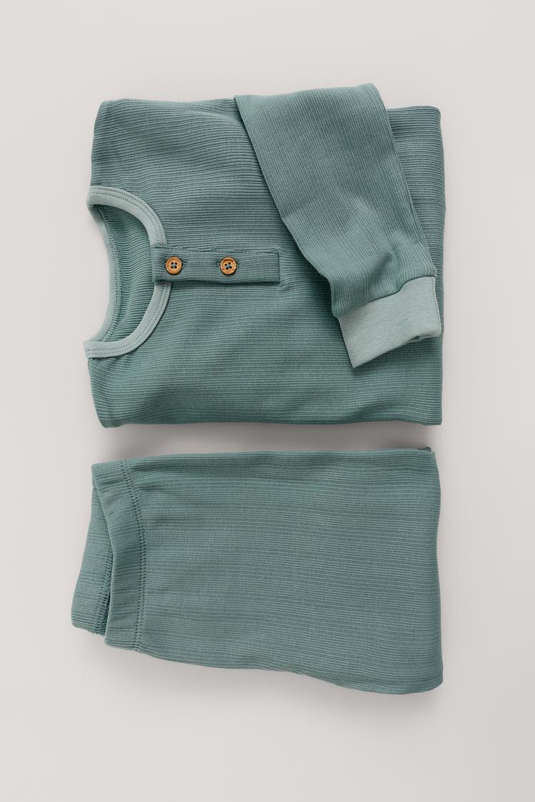 2-6 YEARS / PLAIN TEXTURED PYJAMAS — Green