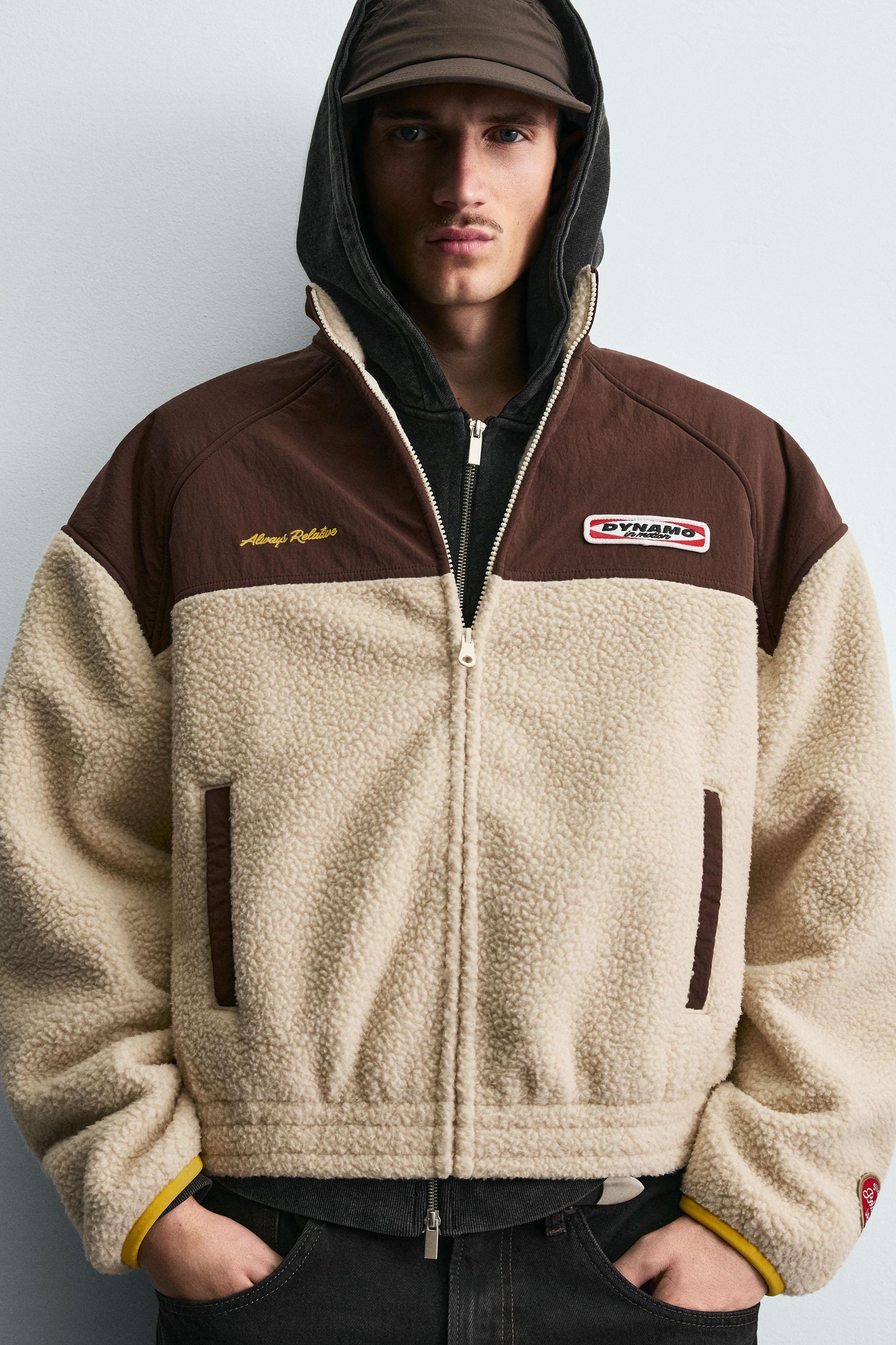 CONTRASTING FLEECE COMBINED JACKET