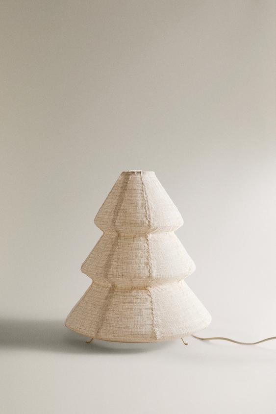 LINEN CHRISTMAS TREE LAMP (46 CM) - Ecru by Zara - Image 0