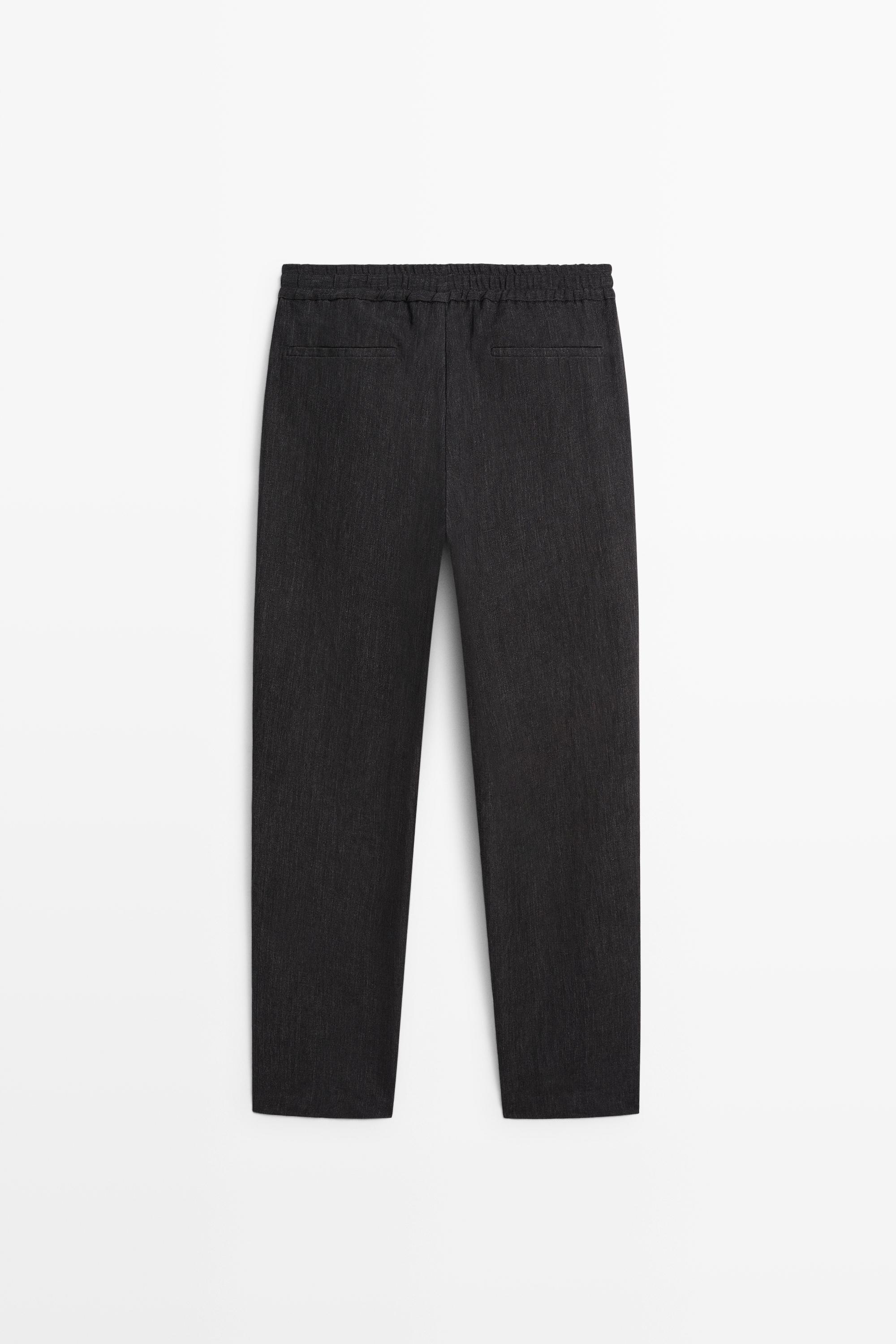 Linen jogger-fit pants total look