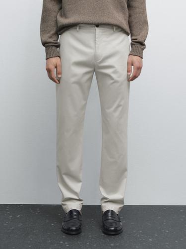 Pantalón tapered fit mezcla algodón - Piedra de Zara