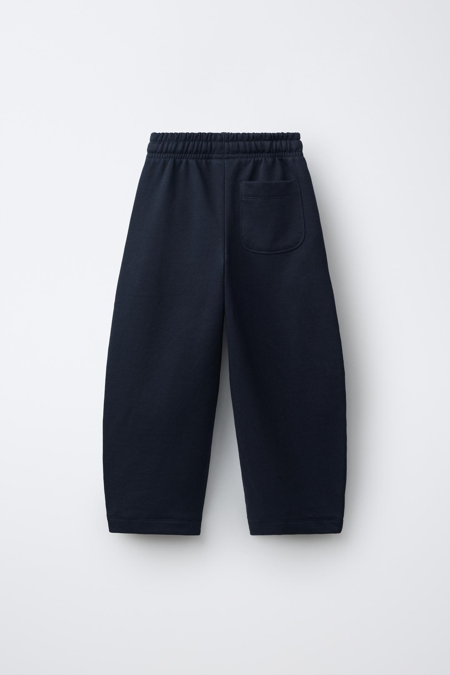 Детские брюки Zara Text Barrel Jogging, цвет: Тёмный тёмно-синий — фото 3