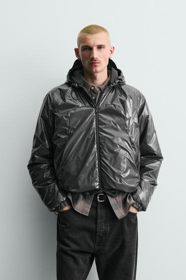 WASSERABWEISENDE, GLITZERNDE STEPPJACKE - Mittelgrau von Zara