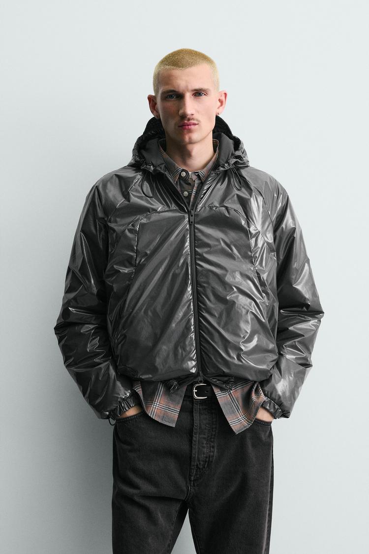 ZARA WATER-REPELLENT SHINY QUILTED JACKET